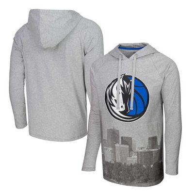 Stadium Essentials Men's Stadium Essentials Heather Gray Dallas Mavericks Atrium Raglan Long Sleeve Hoodie T-Shirt 