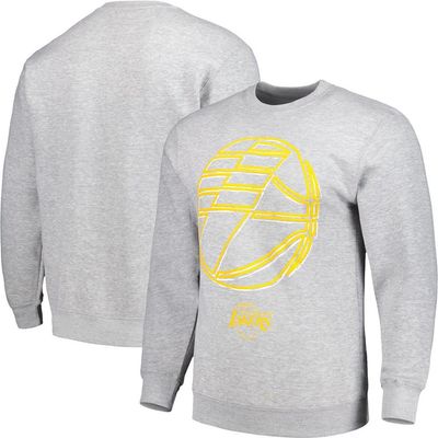 Stadium Essentials Unisex Stadium Essentials Heather Gray Los Angeles Lakers Element Logo Pop Pullover Sweatshirt 