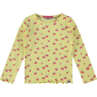 Stains and Stories by Babyface Stains and Stories by Babyface Allover Cherry Print Ribbed Long Sleeve Top