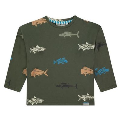 Stains and Stories by Babyface Stains and Stories by Babyface Multicolor Fish Long Sleeve T-Shirt