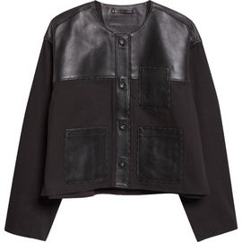 Stand Studio Stand Studio Cleo Cotton Canvas & Leather Jacket
