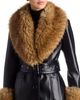 Stand Studio Stand Studio Estella Faux Leather Faux Fur Collar Belted Coat - 5