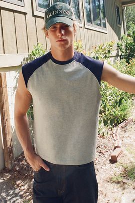 Standard Cloth Standard Cloth Carson Baseball Tank Top in Blue, Men's at Urban Outfitters