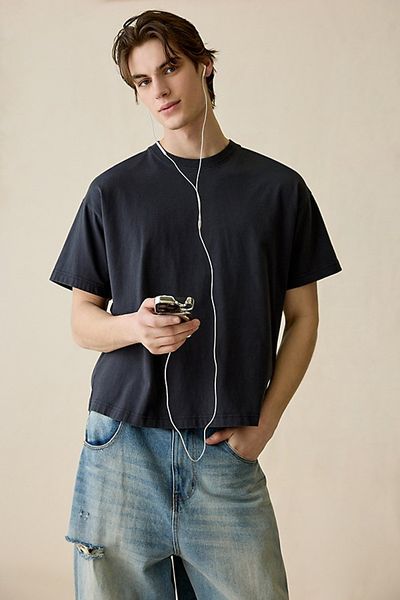 Standard Cloth Standard Cloth Jump Shot Premium Heavyweight Cotton Tee in Black, Men's at Urban Outfitters