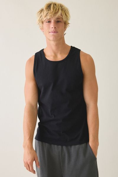 Standard Cloth Standard Cloth Maddox Tank Top in Washed Black, Men's at Urban Outfitters