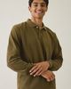 Standard Cloth Standard Cloth Pique Cotton Long Sleeve Polo Tee in Navy, Men's at Urban Outfitters - 1