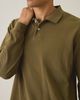 Standard Cloth Standard Cloth Pique Cotton Long Sleeve Polo Tee in Navy, Men's at Urban Outfitters - 3