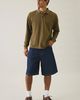 Standard Cloth Standard Cloth Pique Cotton Long Sleeve Polo Tee in Navy, Men's at Urban Outfitters - 4