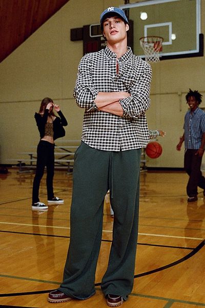 Standard Cloth Standard Cloth Postgame Open Hem Sweatpants in Dark Green, Men's at Urban Outfitters
