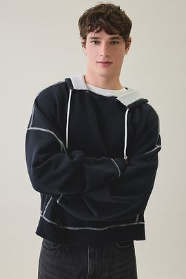 Standard Cloth Standard Cloth Thermal Lined Afterhood Sweatshirt in Black, Men's at Urban Outfitters