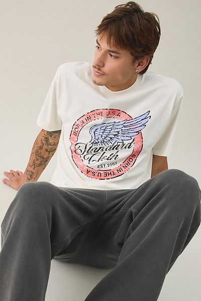 Standard Cloth Standard Cloth Wings Graphic Tee in Ivory, Men's at Urban Outfitters