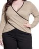 Standards & Practices Standards & Practices Contrast Long Sleeve Wrap Front Top - 1