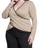 Standards & Practices Standards & Practices Contrast Long Sleeve Wrap Front Top - 3