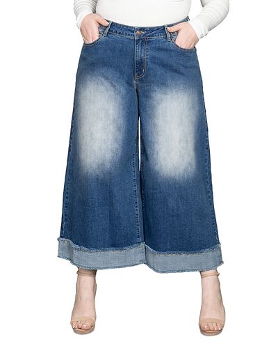 Standards & Practices standards & practices Cropped Wide Leg Jeans in Two Tone