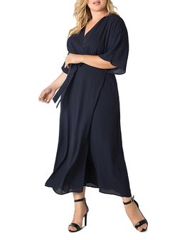 Standards & Practices standards & practices Olivia Kimono-Sleeve Maxi Wrap Dress