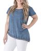Standards & Practices standards & practices Plus Asymmetrical Hem Indigo Knit Top - 1