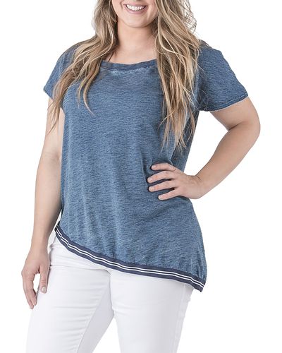 Standards & Practices standards & practices Plus Asymmetrical Hem Indigo Knit Top