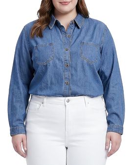Standards & Practices standards & practices Plus Denim Button Front Shirt