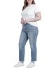 Standards & Practices standards & practices Plus Distressed Boyfriend Frayed Jeans in Blue Frayed - 3