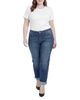 Standards & Practices standards & practices Plus Distressed Boyfriend Rolled Up Jeans in Blast Blue - 2
