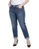 Standards & Practices standards & practices Plus Distressed Boyfriend Rolled Up Jeans in Blast Blue - 4
