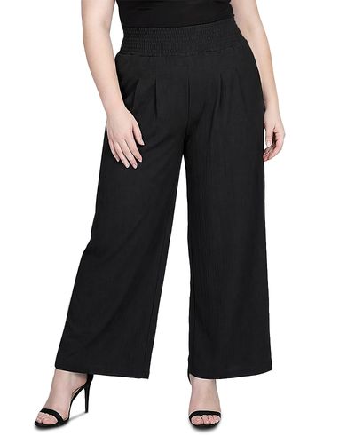 Standards & Practices standards & practices Plus High Rise Smocked Waist Wide Leg Palazzo Pants