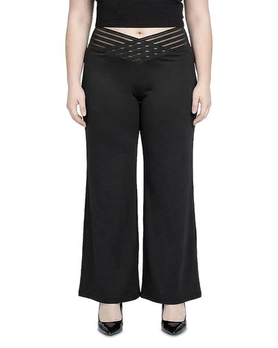 Standards & Practices standards & practices Plus Mesh V Waistband Palazzo Pants