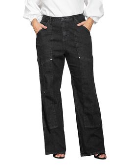 Standards & Practices standards & practices Plus Super High Workwear Jeans in Rinse Black