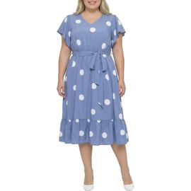 Standards & Practices Standards & Practices Polka Dot Belted Midi Dress