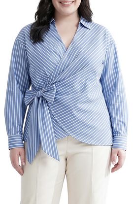 Standards & Practices Standards & Practices Stripe Wrap Front Shirt