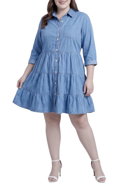 Standards & Practices Standards & Practices Tiered Chambray Shirtdress