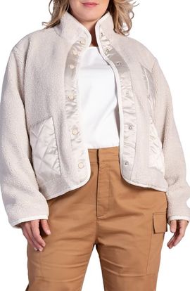 Standards & Practices Standards & Practices Zozo Satin Panel Faux Shearling Jacket