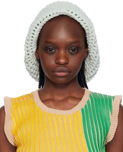 Stanley Raffington Stanley Raffington SSENSE Exclusive Blue & Off-White Crochet Beanie