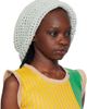 Stanley Raffington Stanley Raffington SSENSE Exclusive Blue & Off-White Crochet Beanie - 2