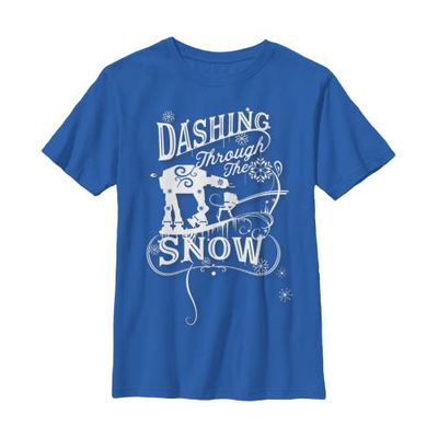 Star Wars Boy's Star Wars Christmas AT-AT Dashing Snow Graphic Tee