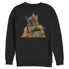Star Wars Mens Star Wars Gray Boba Fett Skeleton Sweatshirt