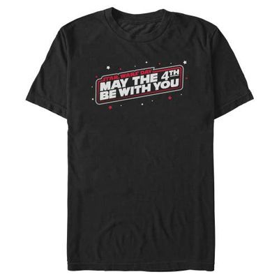 Star Wars Mens Star Wars May The Fourth Red Outline T Shirt
