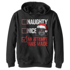 Star Wars Star Wars Boys' Christmas Vader Attempt Made Long Sleeve Lightweight Hoodie