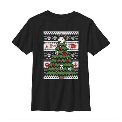Star Wars Star Wars Boys' Ugly Sweater Christmas Tree Short Sleeve Graphic T-Shirt