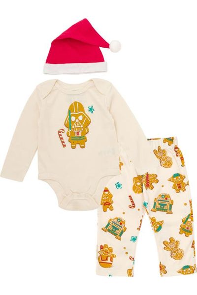 Star Wars Star Wars Darth Vader Christmas Bodysuit Pants and Hat Set