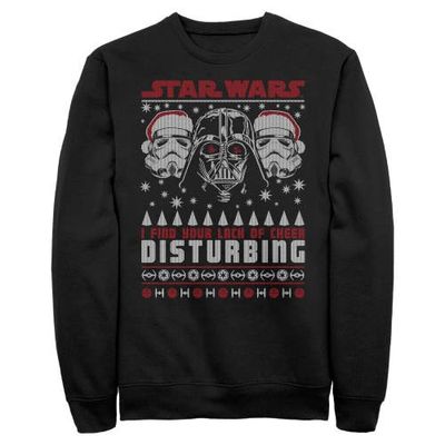 Star Wars Star Wars Men's Ugly Christmas Lack of Cheer Disturbing Long Sleeve Crewneck Sweatshirt