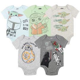 Star Wars Star Wars The Mandalorian Grogu 5-Pack Short Sleeve Bodysuits