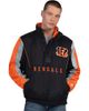 STARTER Men's Starter Black Cincinnati Bengals Thursday Night Gridiron Half-Zip Jacket  - 1