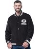 STARTER Men's Starter Black Green Bay Packers Blackout Corduroy Full-Snap Varsity Jacket  - 1
