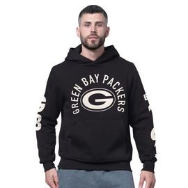 STARTER Men's Starter Black Green Bay Packers Handoff Fleece Hoodie Sweatshirt 