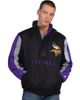 STARTER Men's Starter Black Minnesota Vikings Thursday Night Gridiron Half-Zip Jacket  - 1
