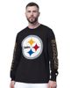 STARTER Men's Starter Black Pittsburgh Steelers Clutch Hit II Long-Sleeve T-Shirt  - 1