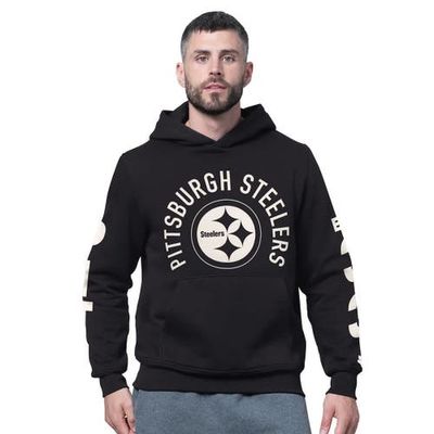 STARTER Men's Starter Black Pittsburgh Steelers Handoff Fleece Hoodie Sweatshirt 