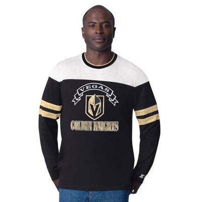 STARTER Men's Starter Black Vegas Golden Knights Blitz Durene Long Sleeve T-Shirt 
