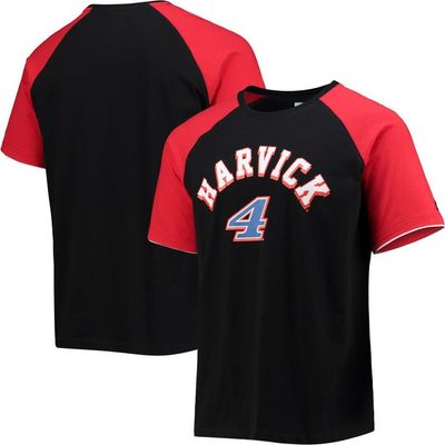 STARTER Men's Starter Black/Red Kevin Harvick The Catcher Raglan T-Shirt 